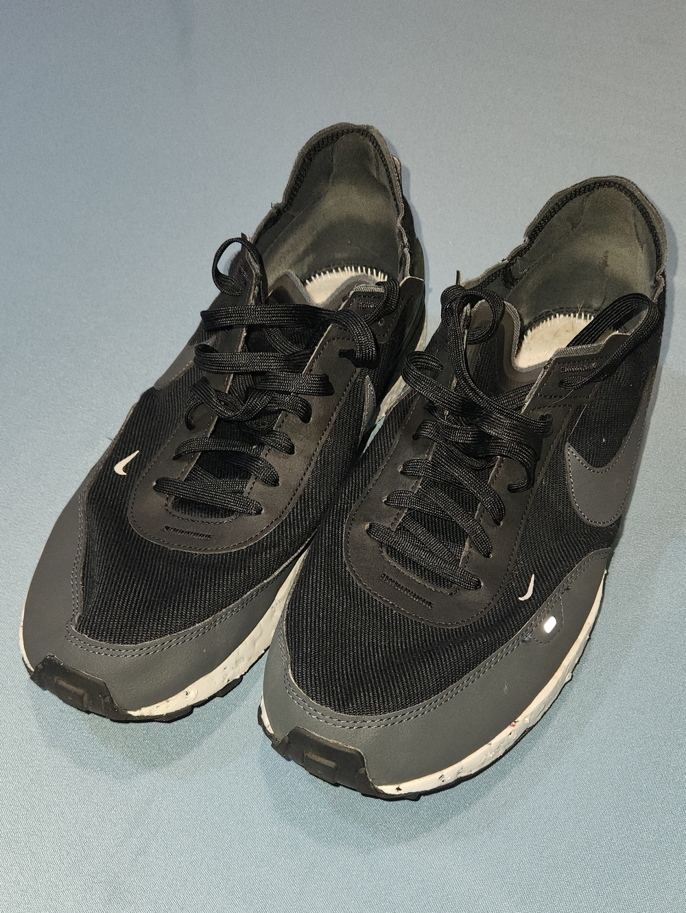 Nike Men’s Waffle One Crater In Black and Anthracite. Size 15.